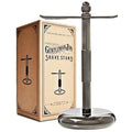 Gentleman Jon Shaving Stand for Razor & Brush for Men ? Heavy Duty Gunmetal Razor & Brush Stand, Weighted Base, Matches Wet Shave Kit & Storage, Shaving Kit, Shaver Holder, Beard Accessories for Men