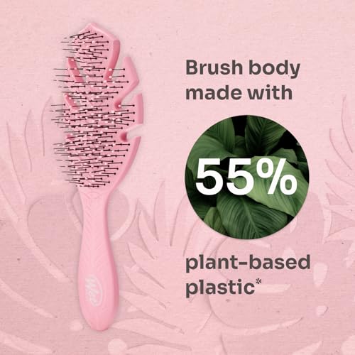 Wet Brush Go Green Hair Detangler Brush, Pink - Detangling Hair Brush - Ultra-Soft IntelliFlex Bristles Glide Through Tangles & Gently Loosens Knots While Minimizing Pain, Split Ends & Breakage