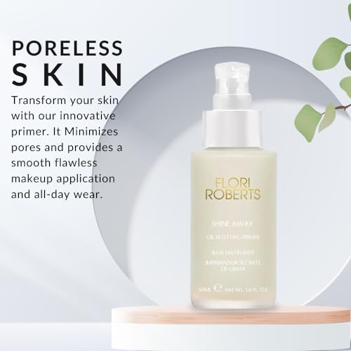 Shine Away Oil Blotting Primer by Flori Roberts, Long Lasting Oil and Shine Control, Flawless Complexion for Women of Color or Darker Skin Tones