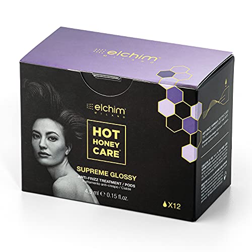 Elchim Hot Honey Care: Anti Frizz and Hair Gloss System for Dry/Damaged Hair, Hair Serum and Blow Dry Starter Kit, Hair Dryer Concentrator Compatible with Elchim Compact Hair Dryers