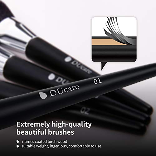 DUcare 32Pcs PRO Grade Makeup Brushes Set Premium Ultra-soft Synthetic Foundation Contour Powder Blush Concealer Eyeshadow Classic Black Professional Make up Brushes
