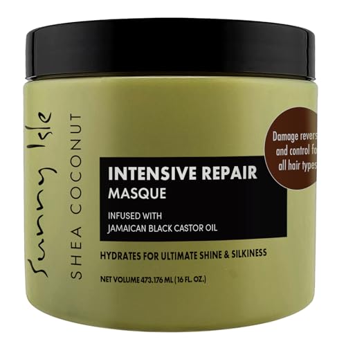 Sunny Isle Shea Coconut Intensive Repair Masque - Deeply Conditions, Repairs, Hydrates, Strengthens - 16oz