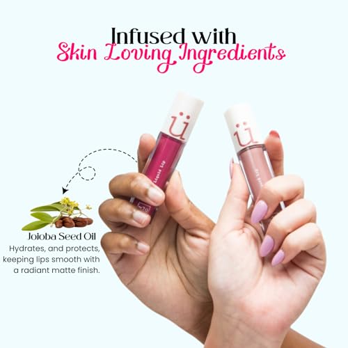 M2U NYC Rosewood Matte Liquid Lipstick ? Long Lasting High Impact Color with Up to 17H Wear ? Matte Lipstick for Women ? No Budge, Lightweight Creamy Vegan Formula Infused with Jojoba Oil - Queens