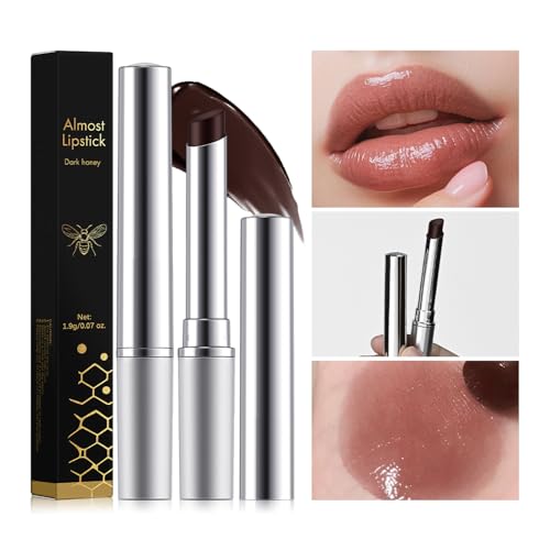 2Pcs Tinted Lip Balm with Hydration - Natural Glossy Finish Honey Lipstick in Black&Pink, Lip Care for Dry Lips and Bareface Makeup (Black, 2Pcs)