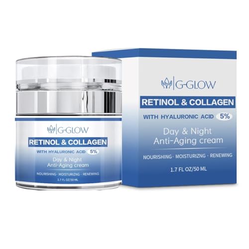 Retinol and Collagen with Hyaluronic Acid 5%, Day and Night Anti-Aging Face and Neck Cream for all type of skin, Nourishing, Moisturizing, Renewing, and firming skin, 50ml.