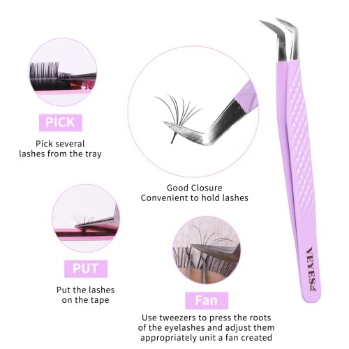 VEYES INC High Precision Eyelash Extension Tweezers Volume G01 Lash Tweezers For Professional Eyelash Extension