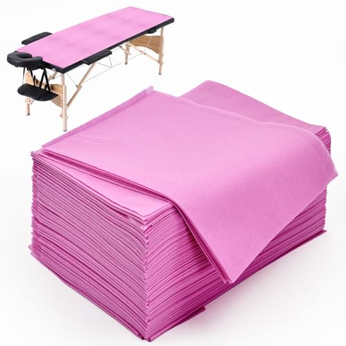 20 PCS Massage Table Sheets Pink - 31'' x 70'' Disposable Bed Covers for Spa and Salon - Soft and Hygienic Disposable Sheets for Professional Use, Ideal for Massage Therapy Tables