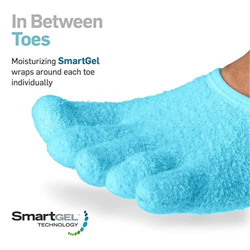 NatraCure Moisturizing Socks Bundle - 5-Toe Gel Socks, Foot Cream & Scrub for Dry, Rough Skin - Medium Size