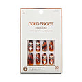 GoldFinger Premium Luxury False Nails Kit, Ready to Wear Leopard Nails, Manicure Stick and Glue Included, Long Coffin Shape with 3D Rhinestones, Long-Lasting Hottest Trend Glue on Nails