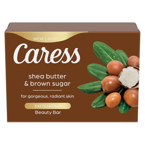 Caress Shea Butter & Brown Sugar Beauty Bar Soap, 8 Count