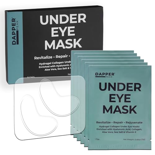 Under Eye Patches - 6 pairs| Hydrating Hydrogel Under Eye Mask/ Collagen Eye Patches, Hydrolyzed Marine Collagen, Vitamin E, Hyaluronic Acid, Remove Bags, Aloe, Skin Firming, Fragrance Free, 6 Pack