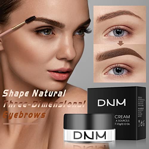 Eyebrow Pomade Kit with Dual-ended Eyebrow Brush, Water and Stain Resistant High Pigment Pomade, Corrects Brow Imperfections for Natural Long-lasting Brow Makeup (11# Black)