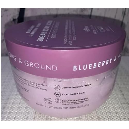 Ciroa, Sugar Body Scrub, BLUEBERRY & MANUKA HONEY, 21.2 oz, Soothe & Ground, Cruelty Free (600gr) Pack of One