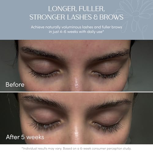 NUNA Eyelash Growth Support Serum 6ml ? Eye Lash and Eyebrow Enhancing Serum for Women & Men with Biotin - Korean Multi Peptide & Natural Extracts ? Promotes Fuller and Longer Lashes - 6 Month Supply