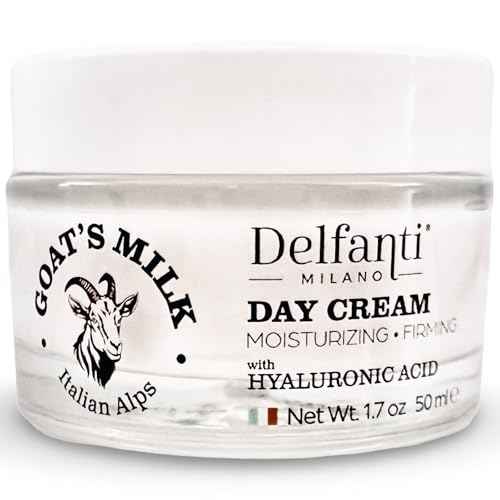 Delfanti-Milano ? GOAT'S MILK with HYALURONIC ACID Moisturizing and Firming DAY CREAM ? Face and Neck Moisturizer ? Made in Italy