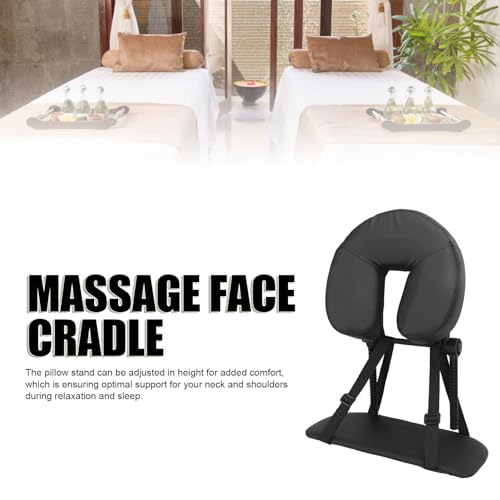 Massage Headrest For Bed, Massage Pillow Face Down Massage Face Cradle Beauty Bed Headrest Cradle U Shape Adjustable Folding Massage Table Face Cradle Pillow For Beauty Salon Black