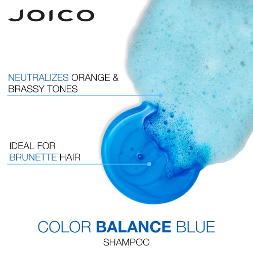 Joico Color Balance Blue Shampoo & Conditioner| For Lightened Brown Hair | Eliminate Brassy Orange Tones | Boost Color Vibrancy | Protect Against UV Radiation | With Rosehip Oil & Green Tea Extract