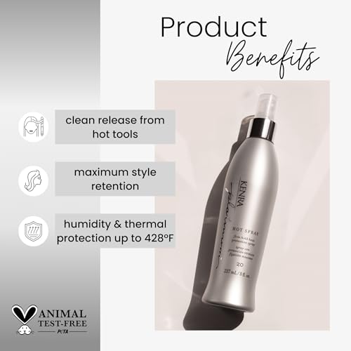 Kenra Platinum Hot Spray 20 | Heat Protection Styler | Long-Lasting, Firm Hold | Adds Vibrant Shine | Humidity & Thermal Protection | Clean Release From Heated Tools | All Hair Types