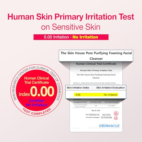 The Skin House Pore Purifying Foaming Facial Cleanser ? Gentle Daily Cleanser with Tea Tree, Herbal Extracts | Deep Cleanse & Pore Care,Korean skincare | 120ml / 4.05 fl.oz