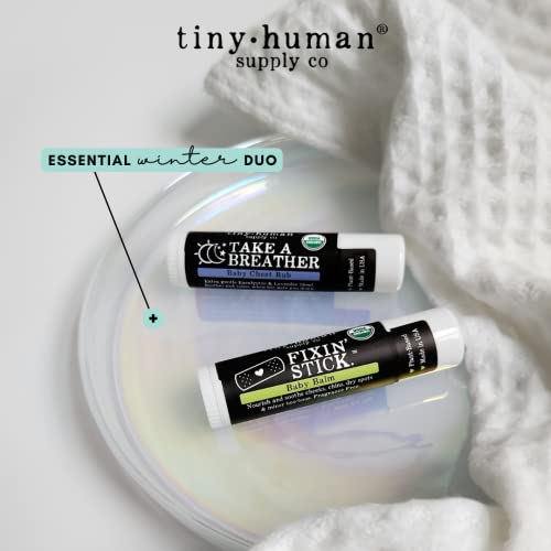 Fixin' Stick Organic Baby Balm 0.5oz, 1-pack for Baby's Red Cheeks, Drooly Chins, Drippy Noses and Dry Skin. No Artificial Dyes, Fragrances or Petrolatum. Cruelty Free. Made in USA.