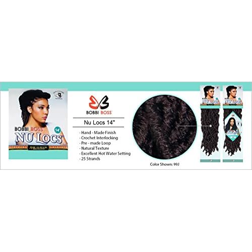 Bobbi Boss Synthetic Hair Crochet Braids African Roots Braid Collection Nu Locs 14" (6-PACK, 1B)