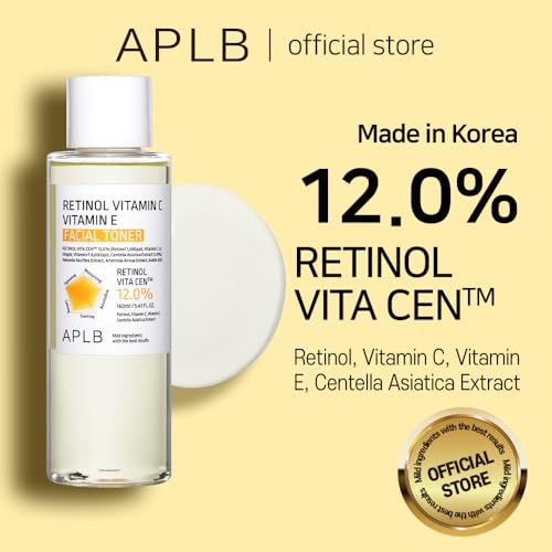 APLB Retinol Vitamin C Vitamin E Facial Toner | Retinol VITA CEN¢â 12.0% 5.41 FL.OZ/Korean Skincare, Replenishing Moisture, Revitalize for Gentle and Improve Skin Texture Through Retinol