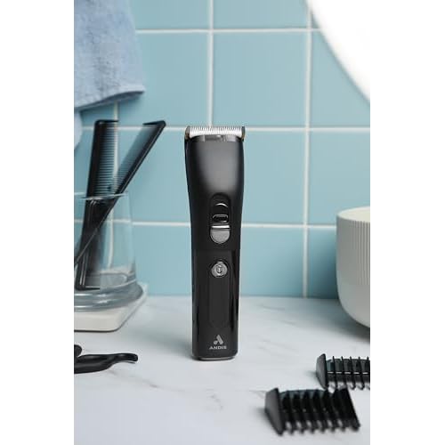 Andis 560547 Envision Cordless High-Speed Hair Clipper, 21-Piece Kit, Adjustable Blade, 1.5¡± LED Digital Display Screen, Black