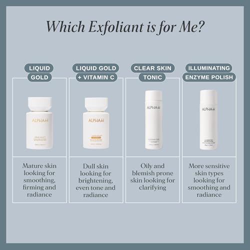 Alpha-H Liquid Gold + Vitamin C Exfoliating Treatment 100ml - Brighten, Even Tone, Smooth Texture, Reduce Appearance of Fine Lines - At-Home Skin Renewal for All Skin Types
