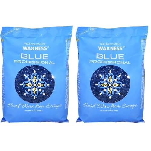 Waxness Premium Hard Wax Beads Blue Pro 1.1 Pounds (Pack of 2)