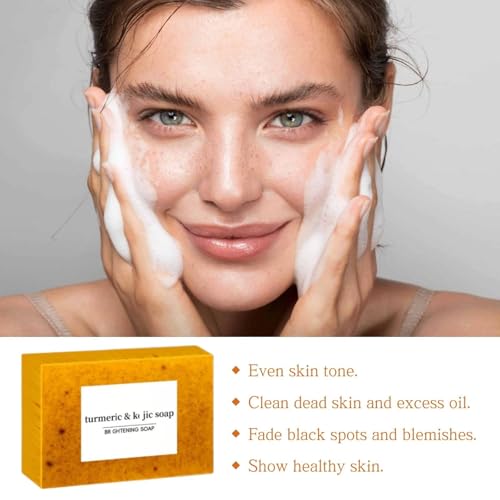 Turmeric Wash And Soft 7 Essential Oil Two-Piece Set, Lemon Turmeric Soap, Soft 7 Oil, Deep Cleansing Moisturizing, Hydrating Skin, Evens Tone, Suitable For All Skin Types Handmade Soap Skincare Set