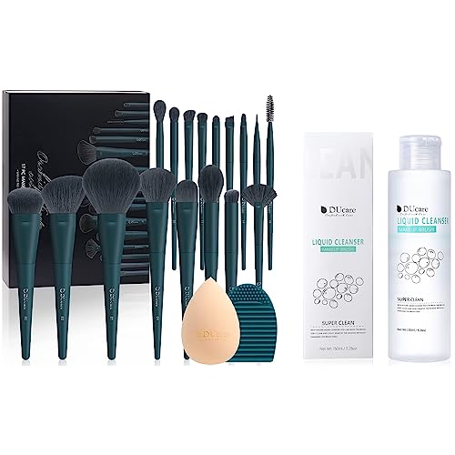 DUcare Makeup Brushes Set 17 Pcs with Brush Cleaning Mat and Makeup Sponge &Makeup Brush Cleaner