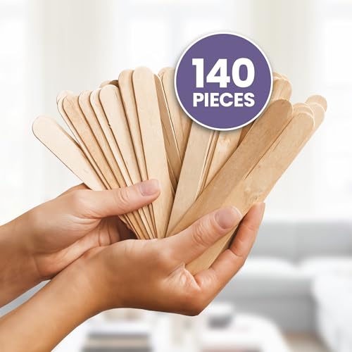 Tress Wellness Craft Sticks, Popsicle sticks, Premium Splinter-Free Wooden Sticks for Waxing, Wax Stick for Body and Face Waxing, 140 pieces (Pack of 2)