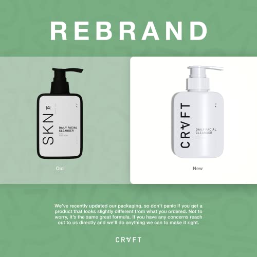CRVFT Men's Daily Face Wash 3oz [AM/PM] | Oil & Dirt Extracting Cleanser | Daily Facial Cleansing | Ideal for All Skin Types | Clarifying Face Wash | Made in USA | Paraben & Sulfate Free [Scented]