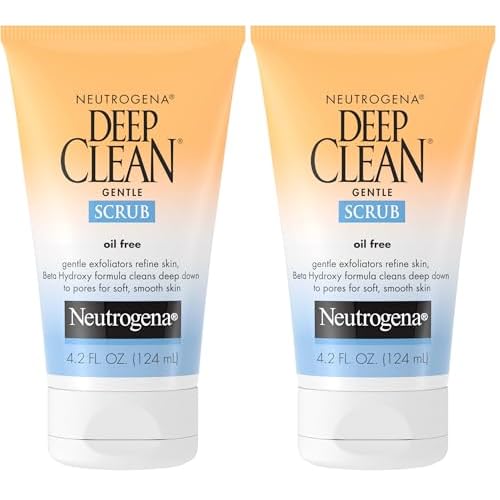 Neutrogena Deep Clean Gentle Daily Facial Scrub, Oil-Free Cleanser, 4.2 Fl Oz (Pack of 2)