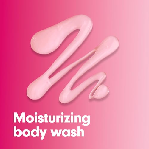 Softsoap Body Wash & Gel Strawberry, 20oz, pack of 4 + BIC Soleil Smooth Colors Women's Disposable Razors With Vitamin E Lubricating Strip for Enhanced Glide, Great Stocking Stuffer, 14-Count Gift Set