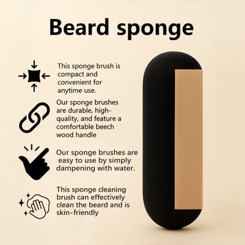 Beard Sponge for Sink ? Fast & Easy Beard Hair Catcher & Cleaner | Reusable Beard Scrubber for Trimmings | Compact Grooming Tool for Men¡¯s Shaving ? No More Messy Counters & Sinks