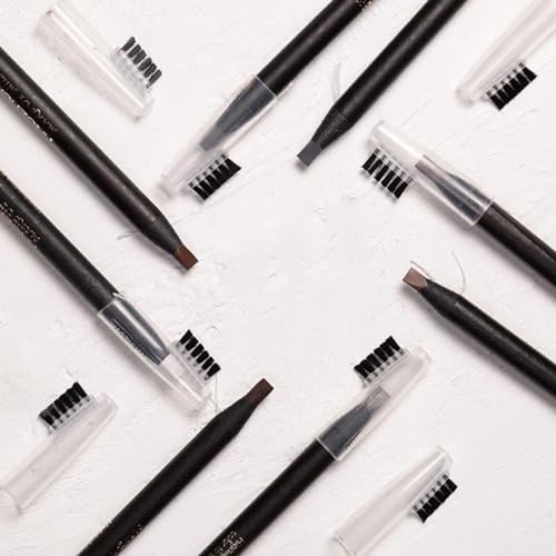6pcs Waterproof White Black Brown Pre-Draw Mapping Pencils Peel off Eyebrow Pencil Hard Permanent Makeup Eyebrow Pencil (Mix Color)