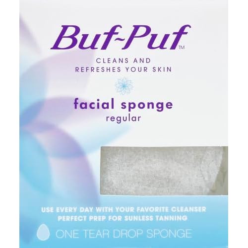 Buf-Puf Facial Sponge, Exfoliating | Dermatologist Developed | Reusable | White | Pack of 3