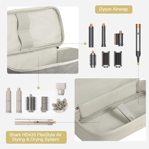 Double-Layer Airwrap Travel Case for Shark Flexstyle, Carrying Storage organizer bag for Shark Flexstyle or FlexFusion, Travel Bag for Shark Flexstyle/Dyson Airwrap Styler and Attachments