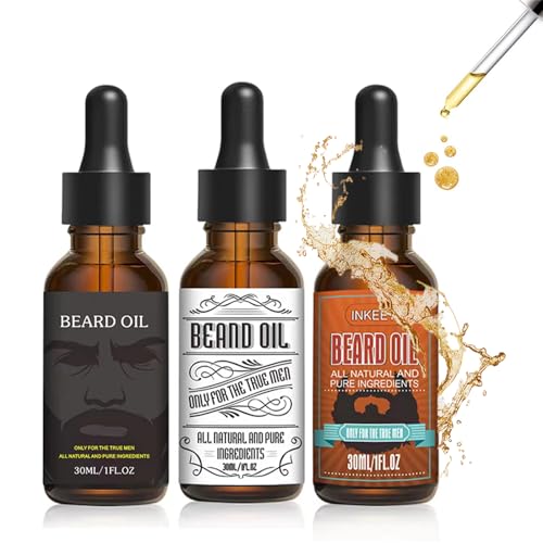 3 Pack Beard Oil for Men, Conditioning and Moisturizing for Better Beard Growth - Gift Set (Fengyin Green Tea/Glamour movement/Azure)