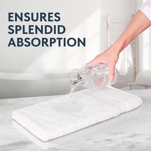 White Classic Luxury Cotton Washcloths 13x13 Inch - 650 GSM Turkish Cotton | Hotel, Spa, Bathroom Face Towel | 12 Pack