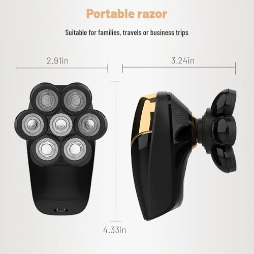 Head Shavers for Bald Men, Electric Shaver 7D, Waterproof Cordless Shaver for Travel Home and Daily Grooming Kit