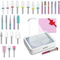 Nail Dust Collector Nail Tech & 26PCS Nail Drill Bits Set, 3/32 Professional Nail Bits Vacuum Dust Collector
