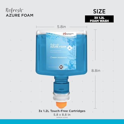 SC Johnson Professional REFRESH AZURE FOAM HAND SOAP 1.2 LITER TOUCH FREE, 3 PACK