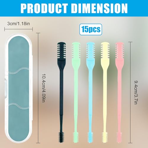 15 Pack Manual Noses Hair Trimmer, 2-in-1 Nasal Hair Cutter, Noses Hair'sRemover for Women & Men, Nasal Hairs Trimming Tool with Cleaning Brush Nose Hair Cutter