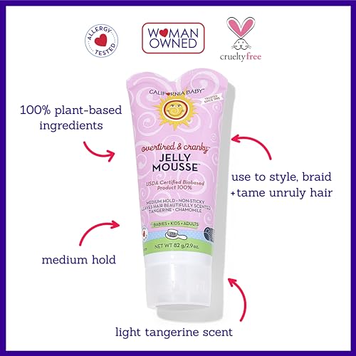 California Baby Overtired & Cranky Hair Gel for Kids | 100% Plant-Based Baby Hair Gel | Medium-Hold | Hypoallergenic | 82 g / 2.9 oz.