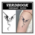 Waterproof Temporary Tattoos: 2-Sheet Tattoo Kit with Realistic Body Stickers, Semi-Permanent Tattoos for Adults Lasting 7-15 Days ? Safe for Men & Women, Winged Dragon Pose Pattern