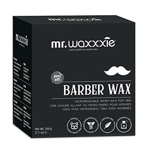 Mr Waxxxie Microwaveable Barber Wax 6.7 fl oz - Men's Hair Removal Beard Wax to Tidy up Edges and Remove Stray Hairs