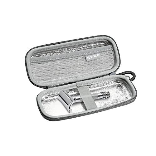 RLSOCO Hard Case for Merkur Futur 23C/33C/34C/37C/38C Razor & works with Schick Razor | Shockproof, Dustproof, Water-Resistant Storage Pouch, With Sturdy Metal Hook (Case Only)