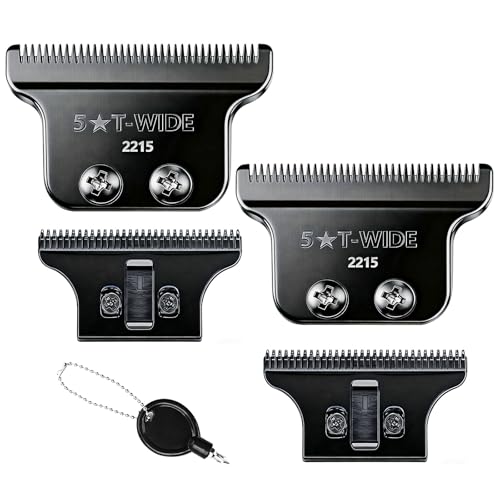 2215 Adjustable Zero-Gap T Blade Replacement for Wahl 5 Star Detailer Li Trimmer Models 8081/8171 (Black-2)